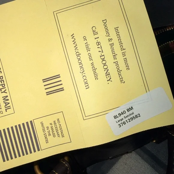 Dooney & Bourke Florentine Satchel in Brown Tmoro NEW - Picture 8 of 8